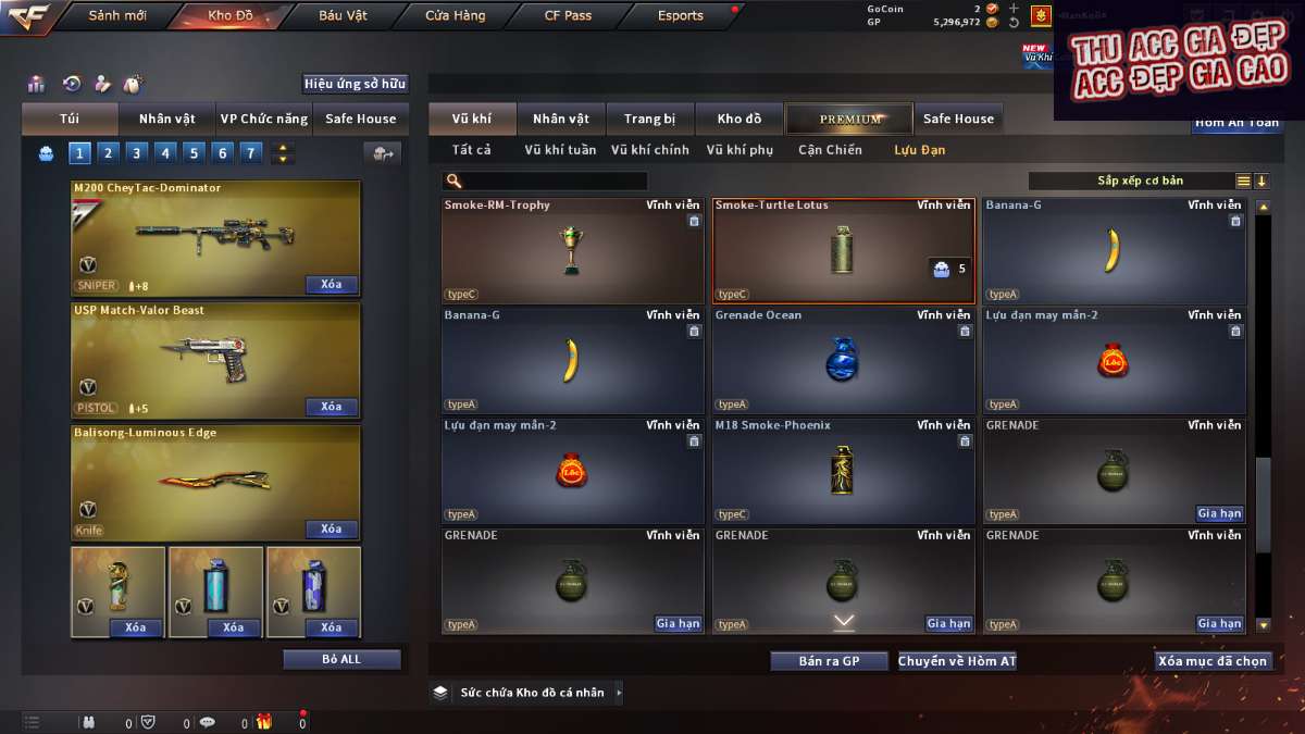 shop acc cf uy tin gia re